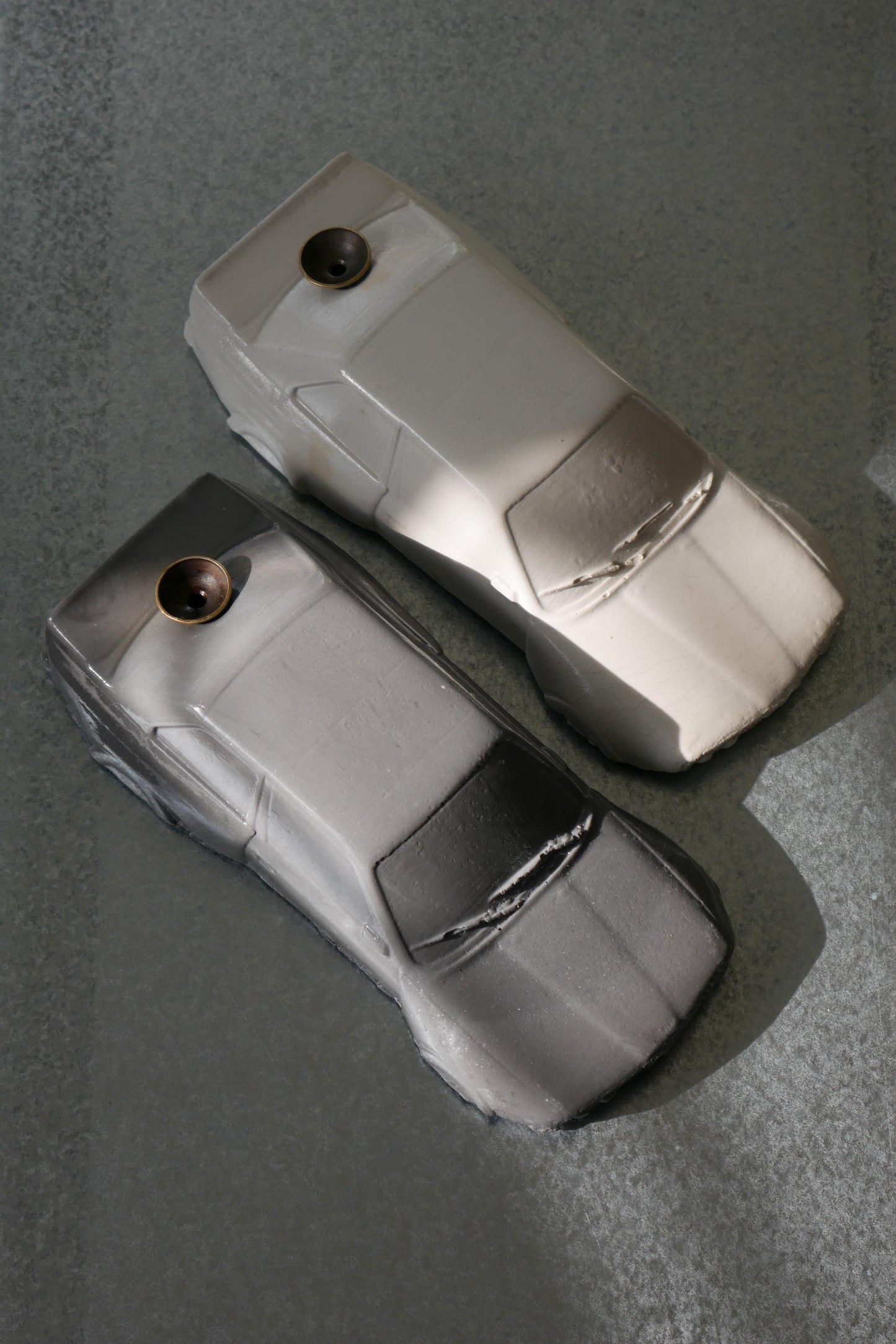 German-Style Concrete Car Incense Holder: Handmade Widebody Sculpture with Smoke Effect