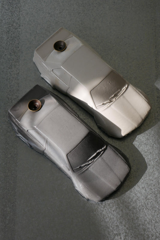 German-Style Concrete Car Incense Holder: Handmade Widebody Sculpture with Smoke Effect