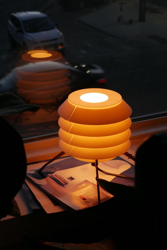 Small Ambient Ring Lamp • Modern Cylinder Light • Warm Decor • Minimalist Table Lamp [ARLO Mini]