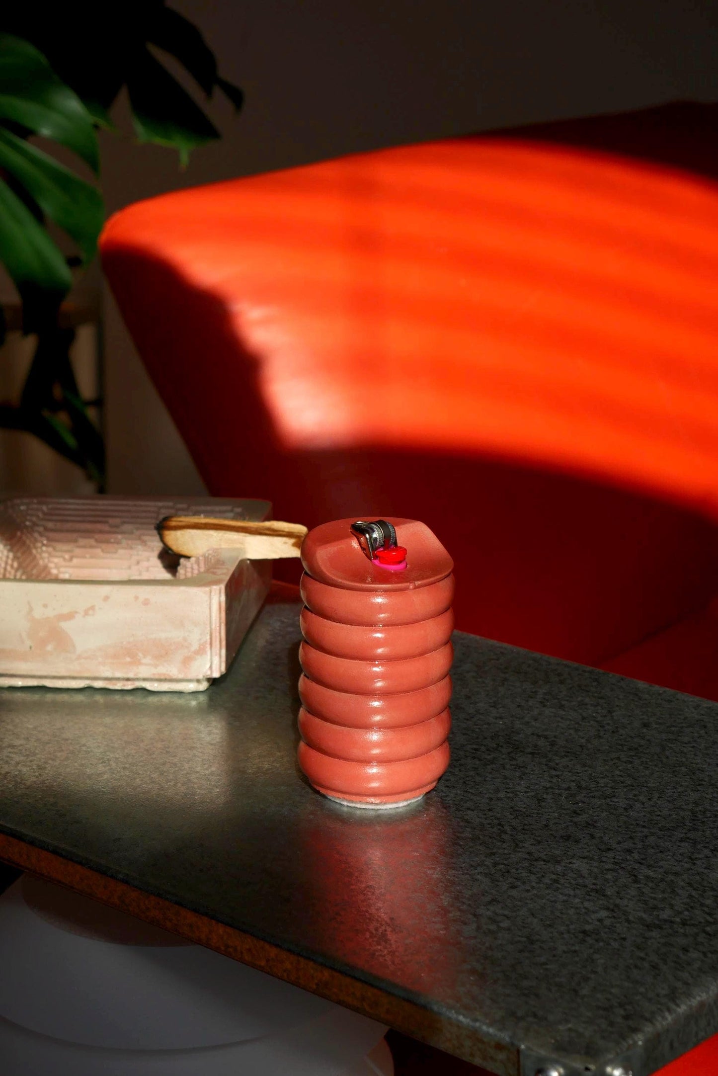 Sculptural Concrete Lighter Case - Handmade Modern Concrete Home Decor