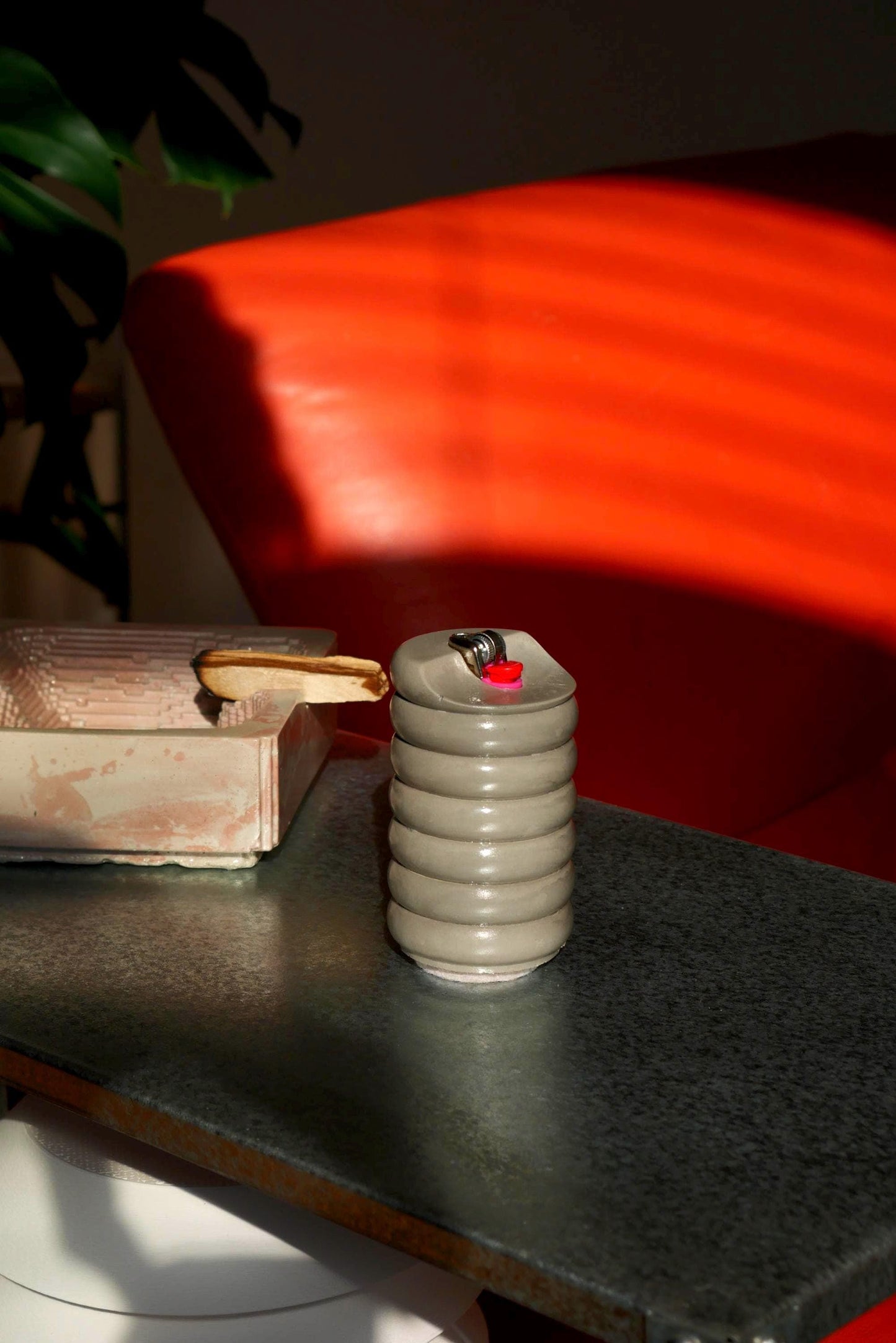 Sculptural Concrete Lighter Case - Handmade Modern Concrete Home Decor