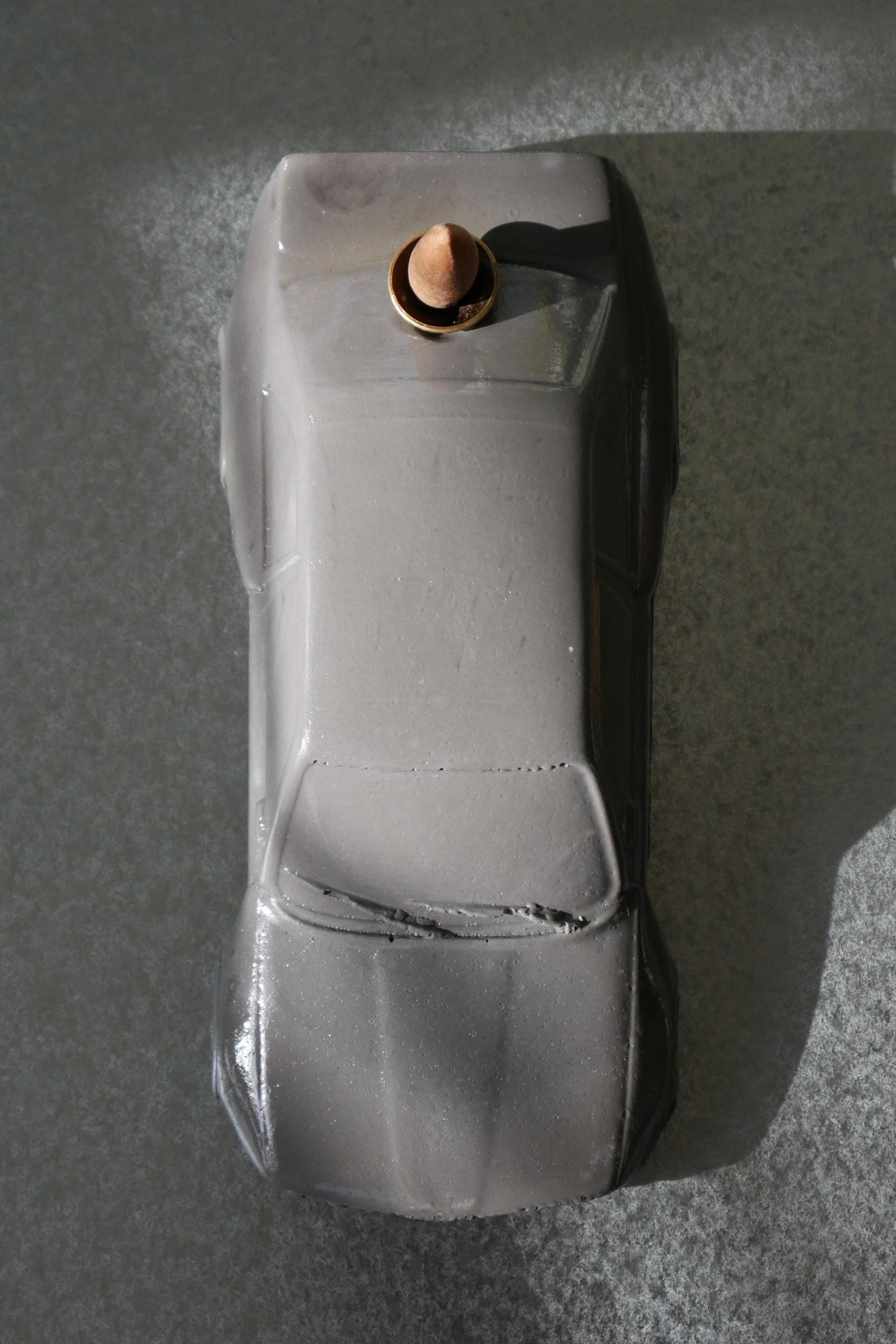 German-Style Concrete Car Incense Holder: Handmade Widebody Sculpture with Smoke Effect