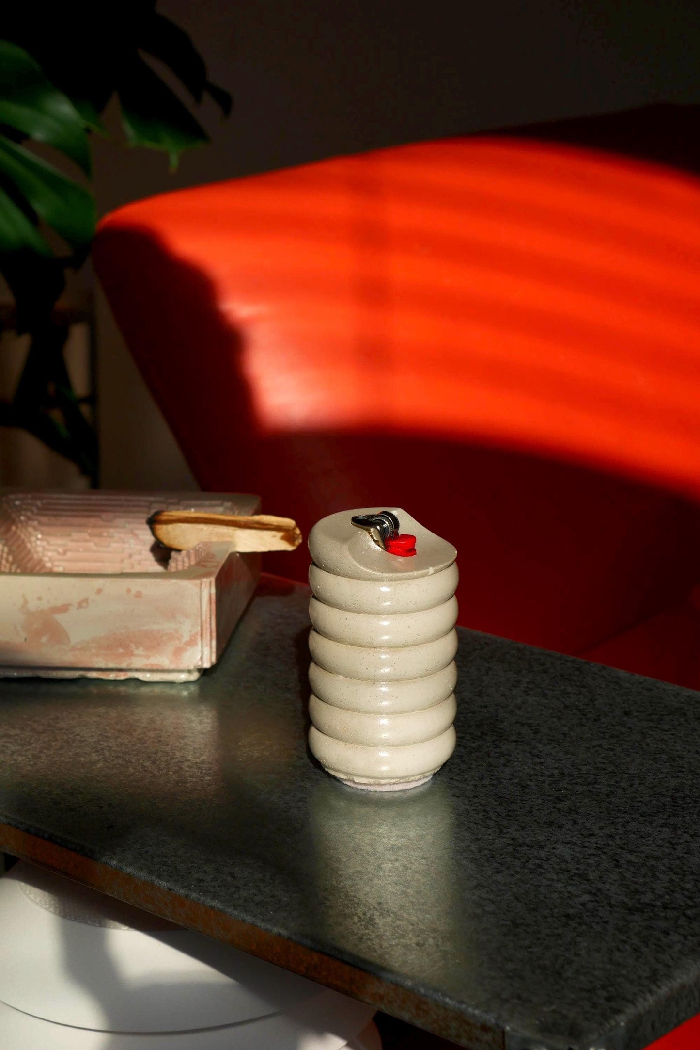 Sculptural Concrete Lighter Case - Handmade Modern Concrete Home Decor