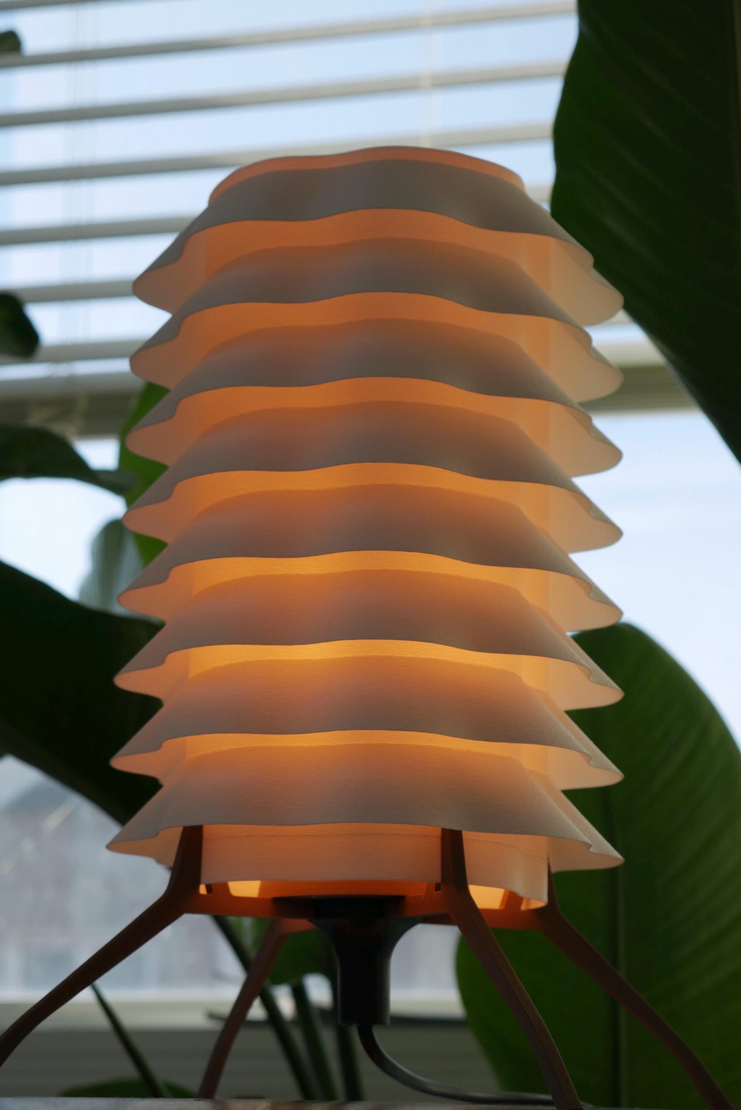Sculptural Wavy Lamp • Modern Cylinder Light • Designer Table Lamp • Warm Lighting [ARLO.2 ]