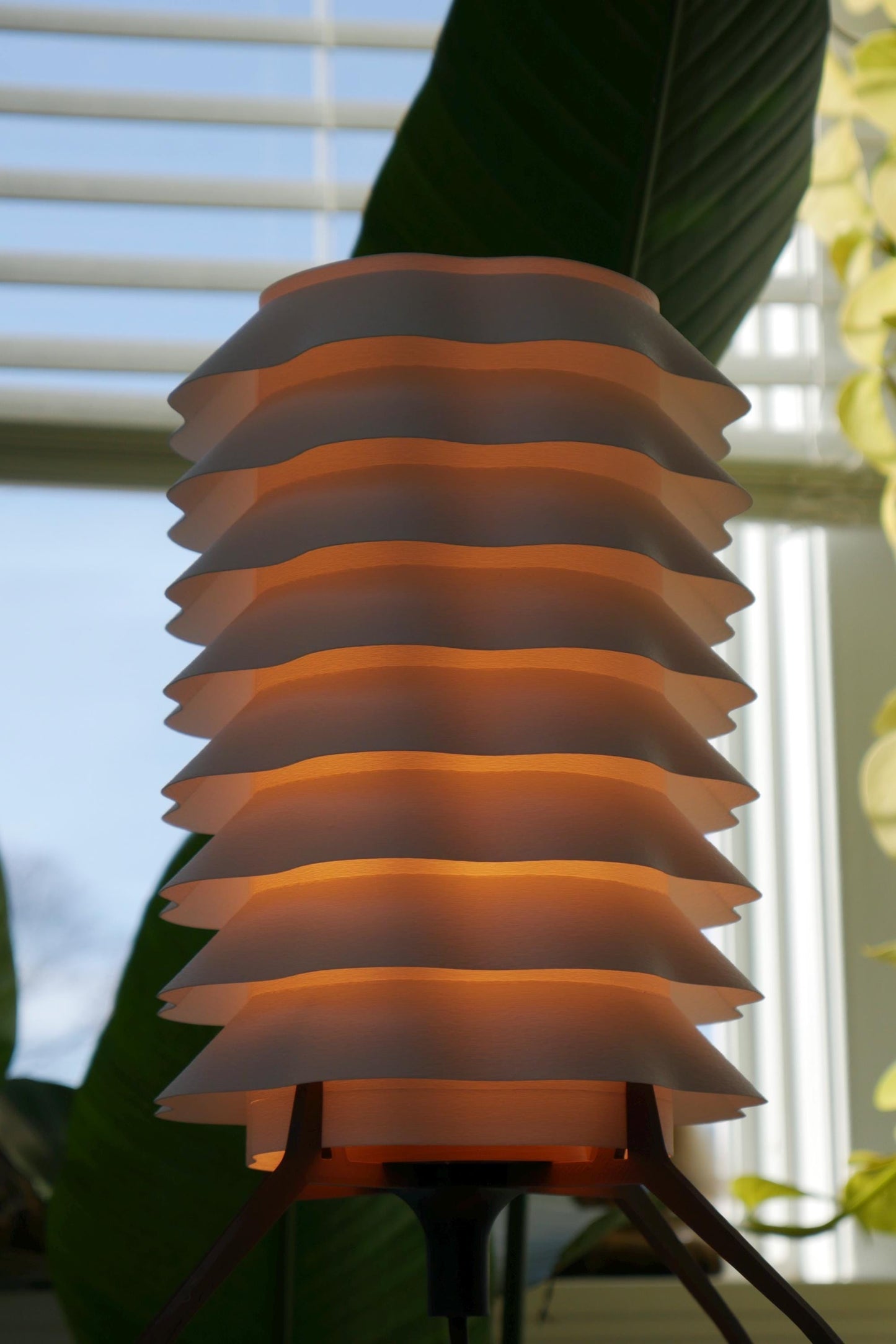 Sculptural Wavy Lamp • Modern Cylinder Light • Designer Table Lamp • Warm Lighting [ARLO.2 ]