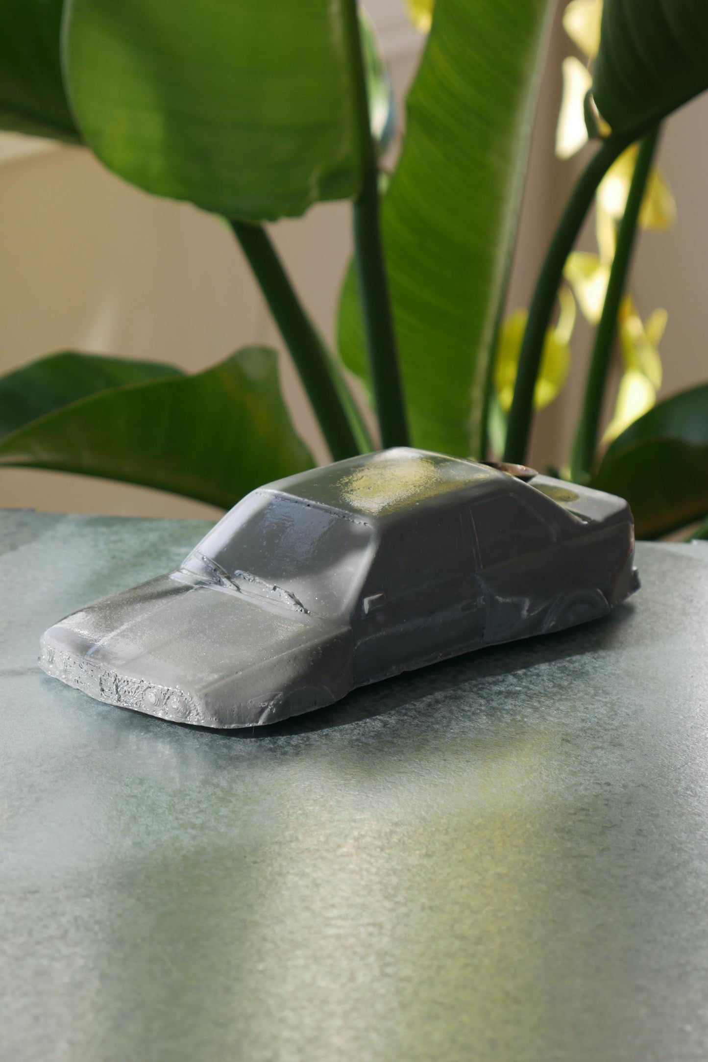 German-Style Concrete Car Incense Holder: Handmade Widebody Sculpture with Smoke Effect