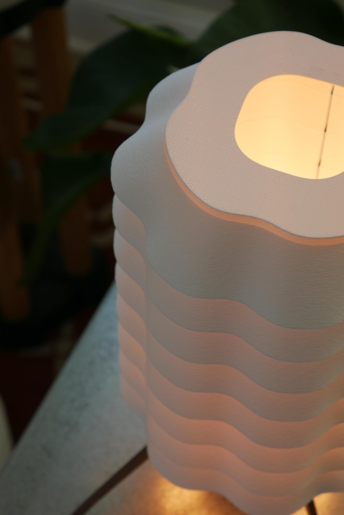 Sculptural Wavy Lamp • Modern Cylinder Light • Designer Table Lamp • Warm Lighting [ARLO.2 ]
