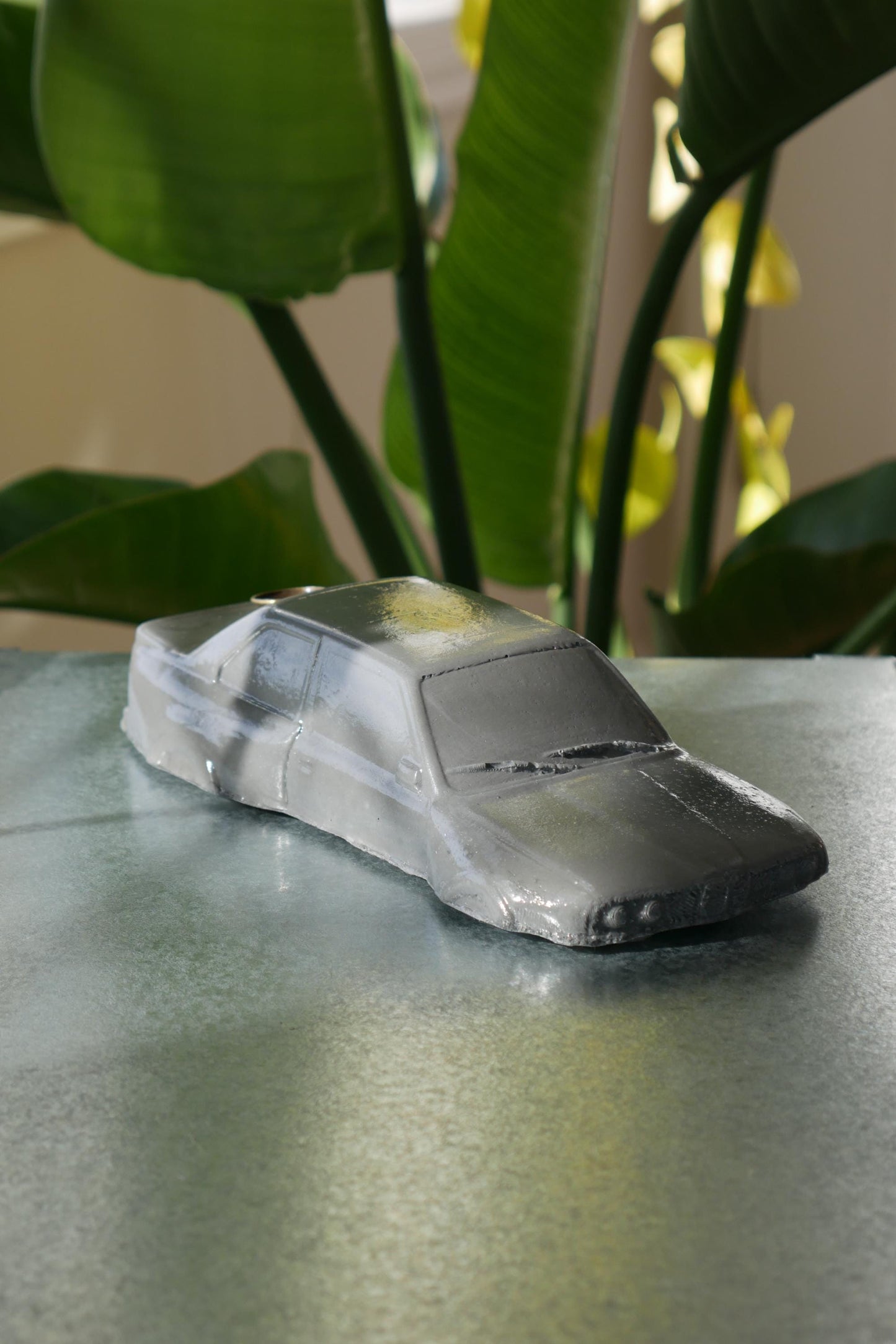German-Style Concrete Car Incense Holder: Handmade Widebody Sculpture with Smoke Effect