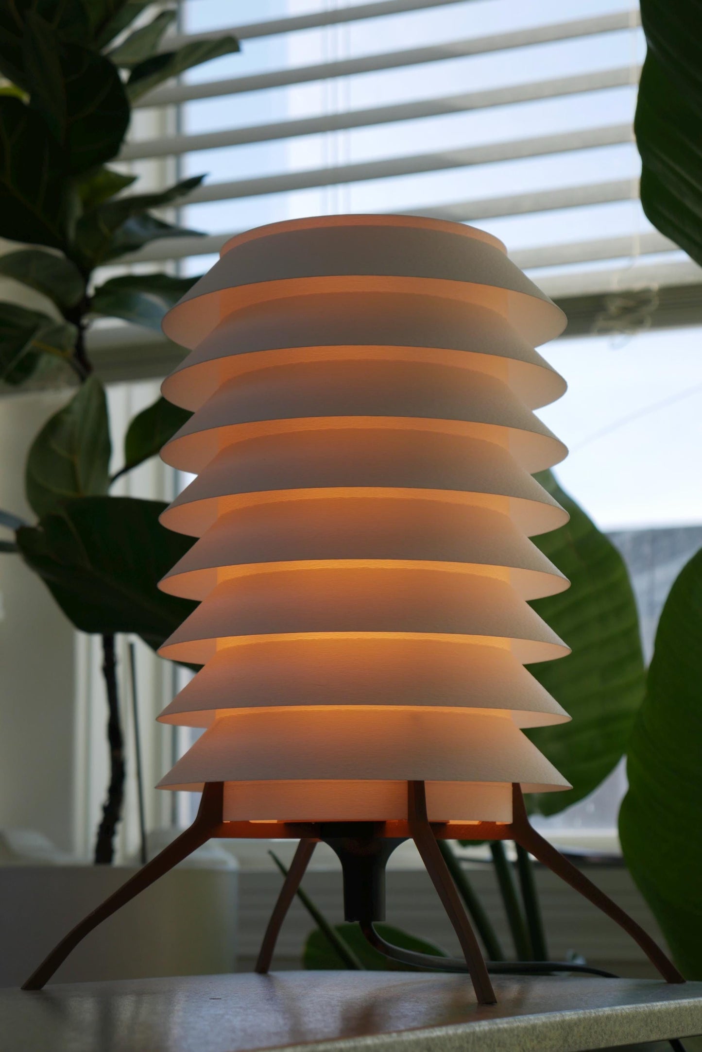 Modern Ambient Cylinder Lamp • Sculptural Rings • Warm Lighting • Minimalist Table Lamp [ARLO]